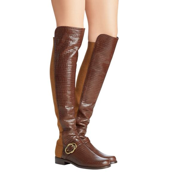 Stuart Weitzman Siella 5050 Over-the-Knee Brown Suede Leather Boots Size 8 N - Picture 1 of 16